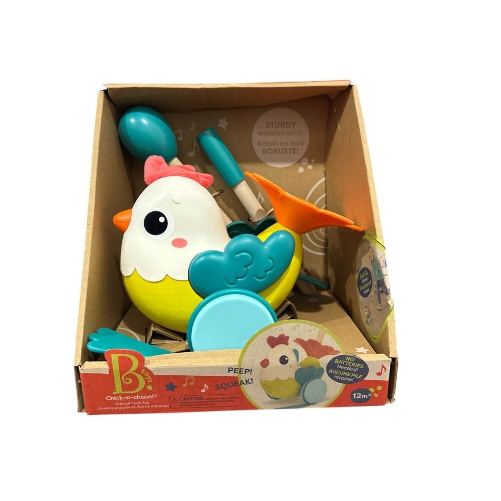 B.TOYS Chick-n-Chase Walking Animal Push Toy